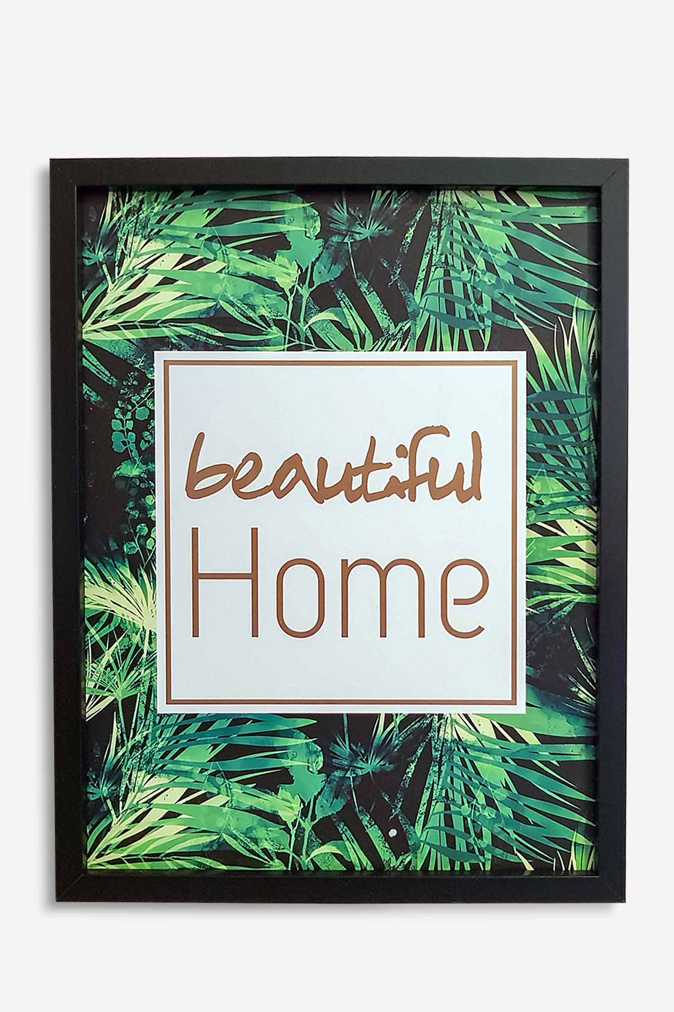 cadre décoratifs vert avec motif beautiful home